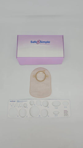 Safe N Simple SNS7400214 8" Closed 2-Piece Pouch Opaque 2-1/4" Flange with Belt Tabs