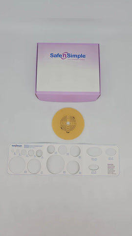 Safe N Simple SNS7405234 2-Piece Round Barrier Standard Wear Solid Hydrocolloid 2-3/4" Flange Cut-to-Fit up to 2-1/4" Stoma