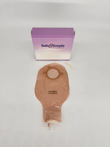 Safe N Simple SNS7501214 9" Urostomy 2-Piece Pouch Opaque 2-1/4" Flange with Valve and Belt Tabs