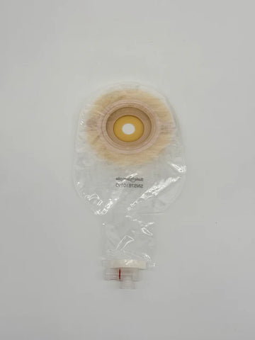 Safe N Simple SNS7610198 9" Urostomy 1-Piece Pouch Extended Wear Convex Transparent 3/4" Pre-Cut Stoma opening with valve and Belt Tabs