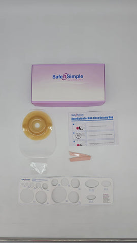 Safe N Simple SNS7612228 12" Drainable 1-Piece Pouch Clip Extended Wear Convex Transparent 7/8" Pre-Cut Stoma opening with standard curved trail closure and Belt Tabs