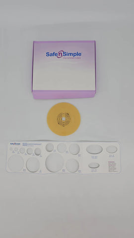 Safe N Simple SNS7814214 2-Piece Round Barrier Exteded Wear with Solid Hydrocolloid 2-1/4" Flange Cut-to-Fit Up to 1-3/4" Stoma