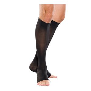 JUZO 2001ADSBSH103 Juzo Soft Knee-High with Silicone Border, 20-30 mmHg, Short, Open, Black, Size 3